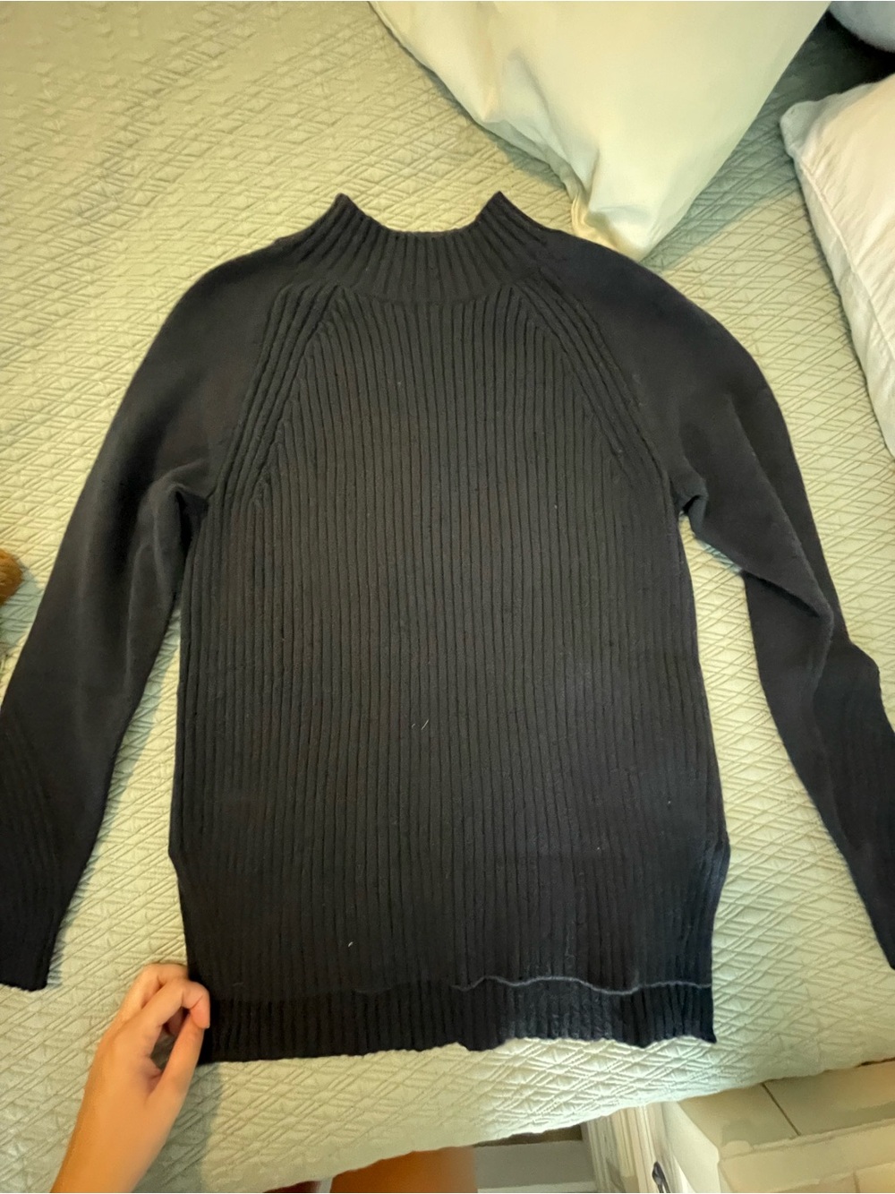 Banana Republic Navy Classic Ribbed Mock Neck Women's Sweater